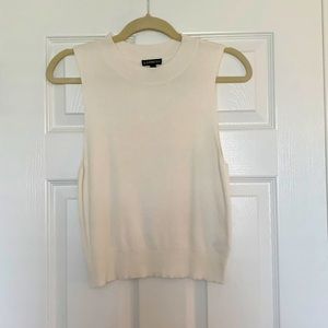 Express Sleeveless Knit Top, Cream, Size M